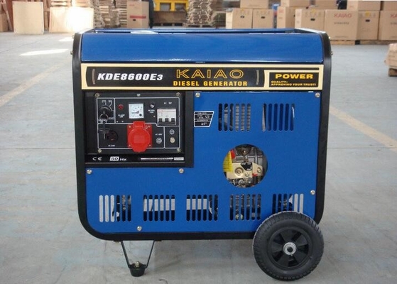 เฟรมเฟส 3 เฟส 6.3kva เครื่องกำเนิดไฟฟ้าดีเซลการสิ้นเปลืองเชื้อเพลิงต่ำ KDE6500X3