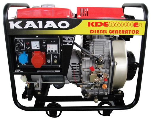 CE เครื่องกําเนิดดีเซลขนาดเล็ก 3 ขั้นตอน 6.5kw เครื่องกําเนิดดีเซล 8600E3 สําหรับบ้าน