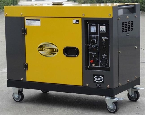 7kva กระบอกเดียว 3 เฟส 60hz เครื่องกำเนิดไฟฟ้าดีเซลเงียบ