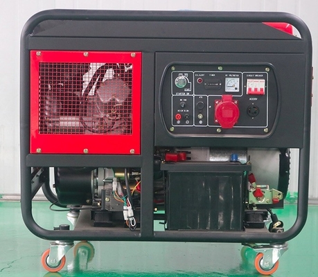 เครื่องยนต์ 2 กระบอกเย็นด้วยอากาศ เครื่องผลิตดีเซล 10kva 10kw พร้อมล้อ