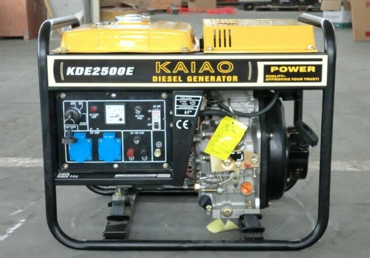 เครื่องกำเนิดไฟฟ้าแบบพกพาไฟฟ้ารุ่น 2KW เปิดเครื่องกำเนิดไฟฟ้าดีเซลรุ่น NO.KDE2500E